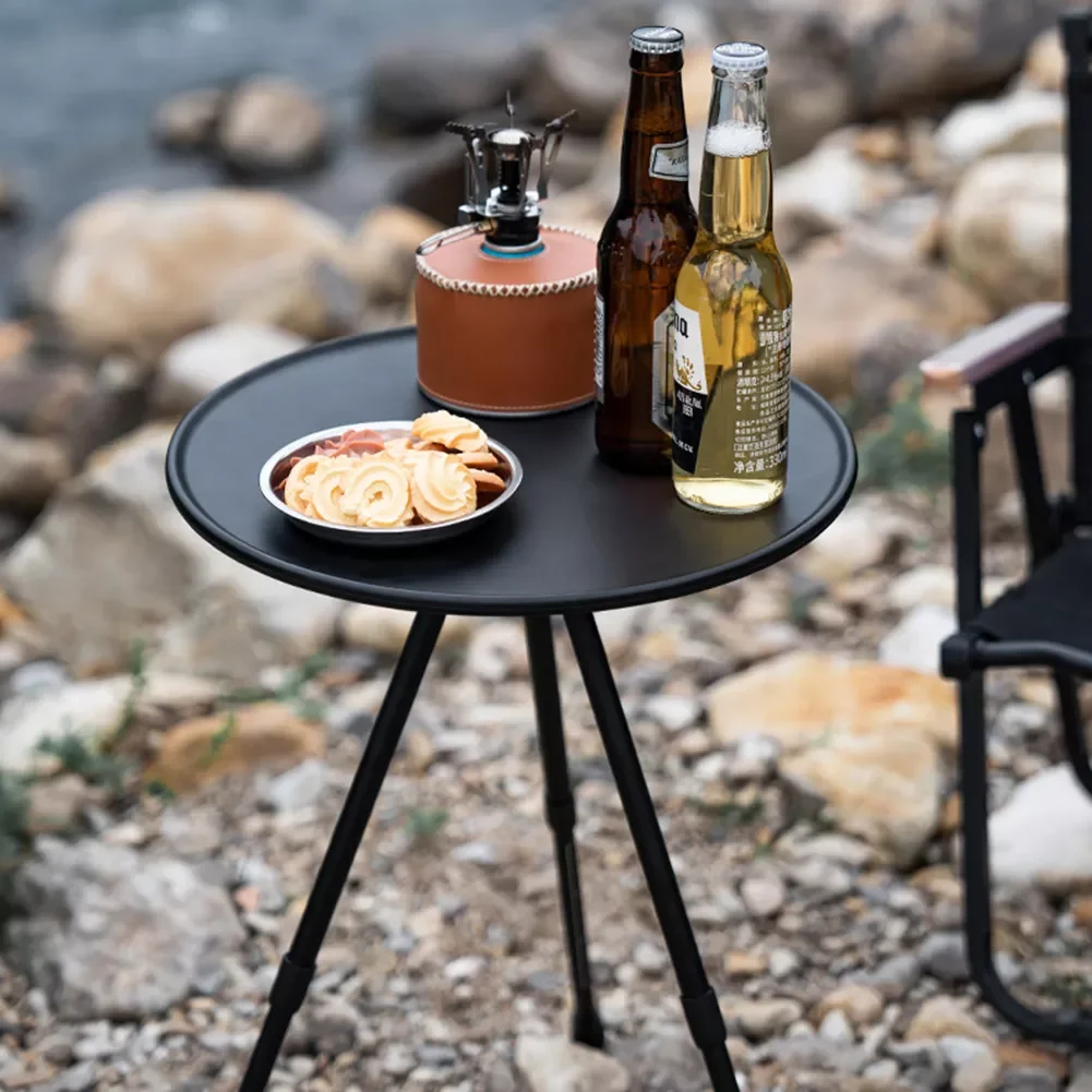 

2023NEW Tea Coffee Tripod Table Aluminum Alloy Mini Folding Table for Outdoor Party Dinner Hiking Backpacking Fishing Picnic BBQ
