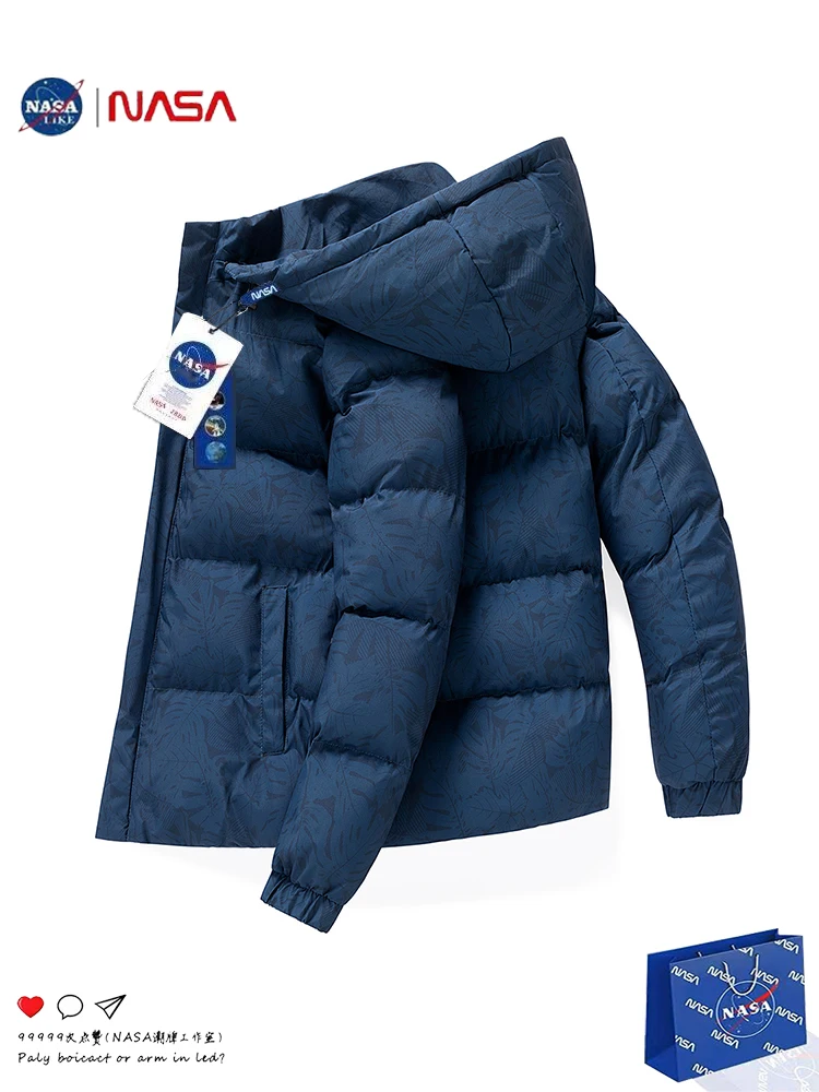 Official Website Joint Name Hood Cotton-Padded Coat Men's Winter Thickened Warm Casual Jacket down ...