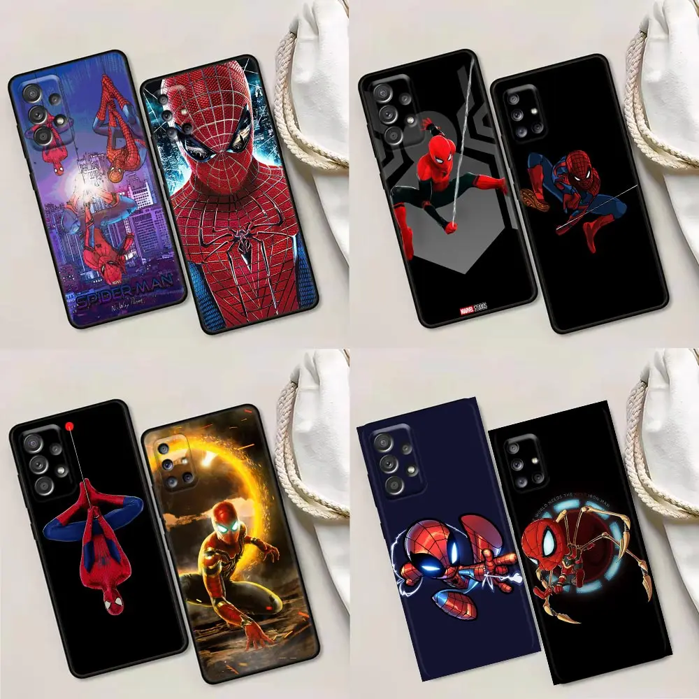 

Phone Case for Samsung A01 A02 A03s A11 A12 A21s A32 A41 A72 A52s 5G A91 Case Silicone Cover Marvel Spider-Man hero luxury