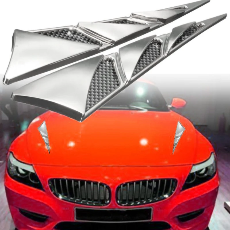 

1 Pair Car Decor Air Flow Intake Scoop Bonnet Simulation Vent Cover Hood Adding Sporty Look Universal Fit On All Cars Suvs