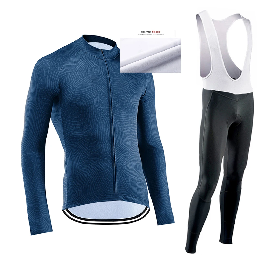 

Men Cycling Jersey Set 2022 Pro Team Winter Fleece Bicycle Clothing MTB Bike Wear Bib Pants Ropa Ciclismo Bike Jersey Suits