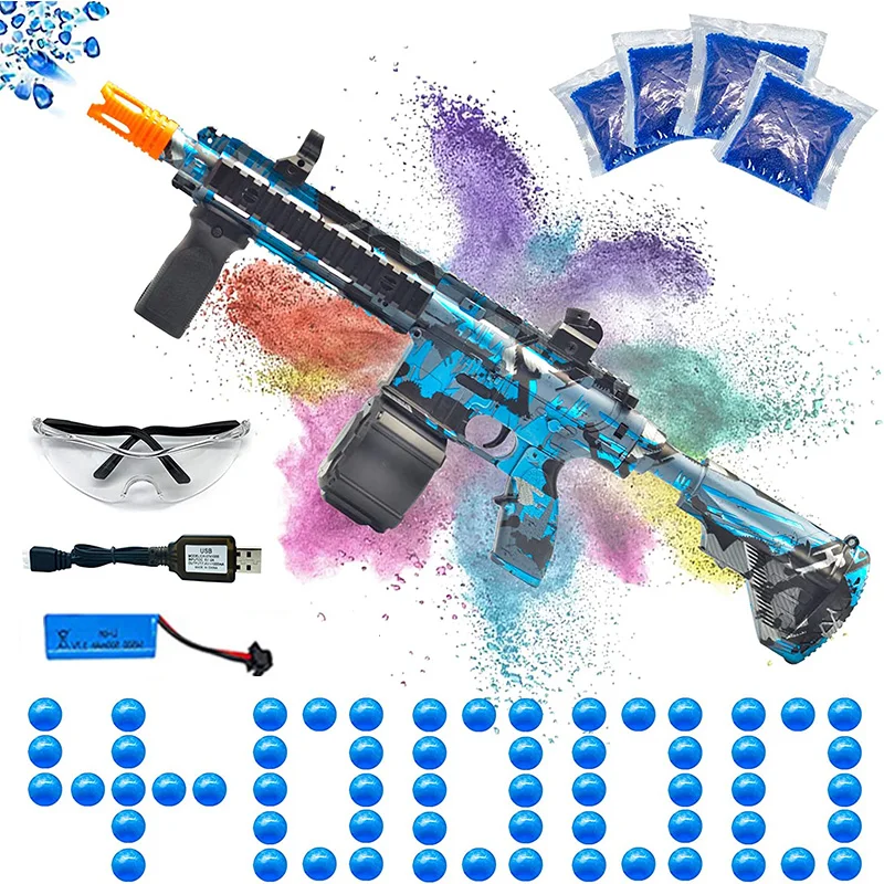 

M416 Электрический гелиевый пистолет-бластер игрушечный водный пистолет, шариковый пистолет, автоматический с 40000 гидрогелем, наружные игров...