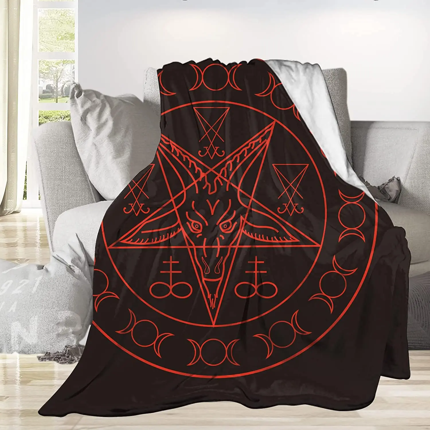 

Throwing blanket, Satanic Wiccan symbol soft blanket, bedding, blanket for bedroom living room, sofa sofa sofa