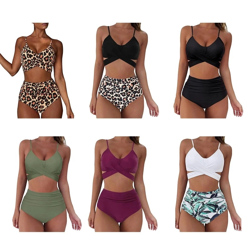 Женский комплект бикини с чашками пуш-ап и цветочным принтом |