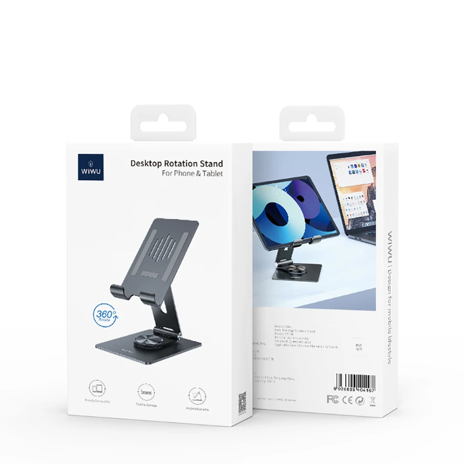 WiWU Подставка для планшета для iPad Pro 12,9 Air 5 10,9 с вращением двойная регулируемая подставка для телефона раздвижная настольная подставка (art.: 3920bcdaf09c8) - 3920bcdaf09c8