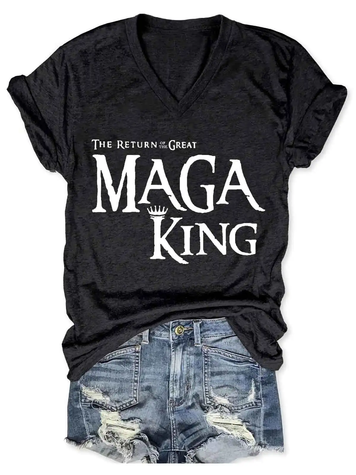Women's Return Of The Great Maga King V-Neck T-Shirt