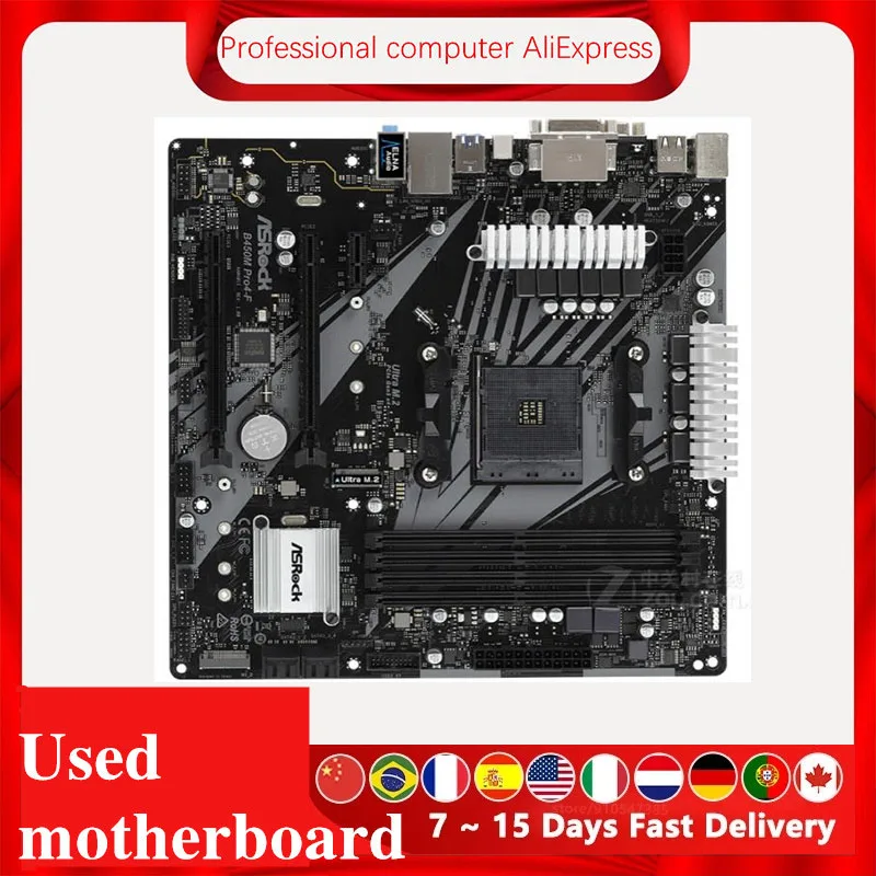 Материнская плата для ASRock B450M стандартная материнская AM4 DDR4 AMD B450 оригинальная