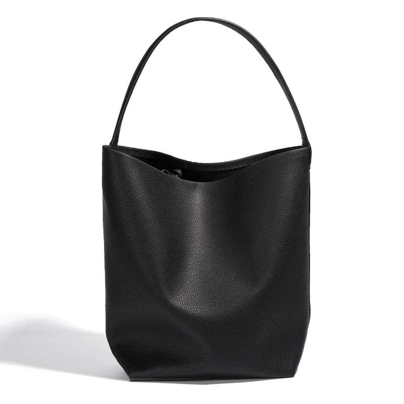 Luxury Designer Handbag Giant Cowhide Tote Bag Litchi Grain Leather One Shoulder Underarm Bag Large Capacity Fashion Bucket Bag