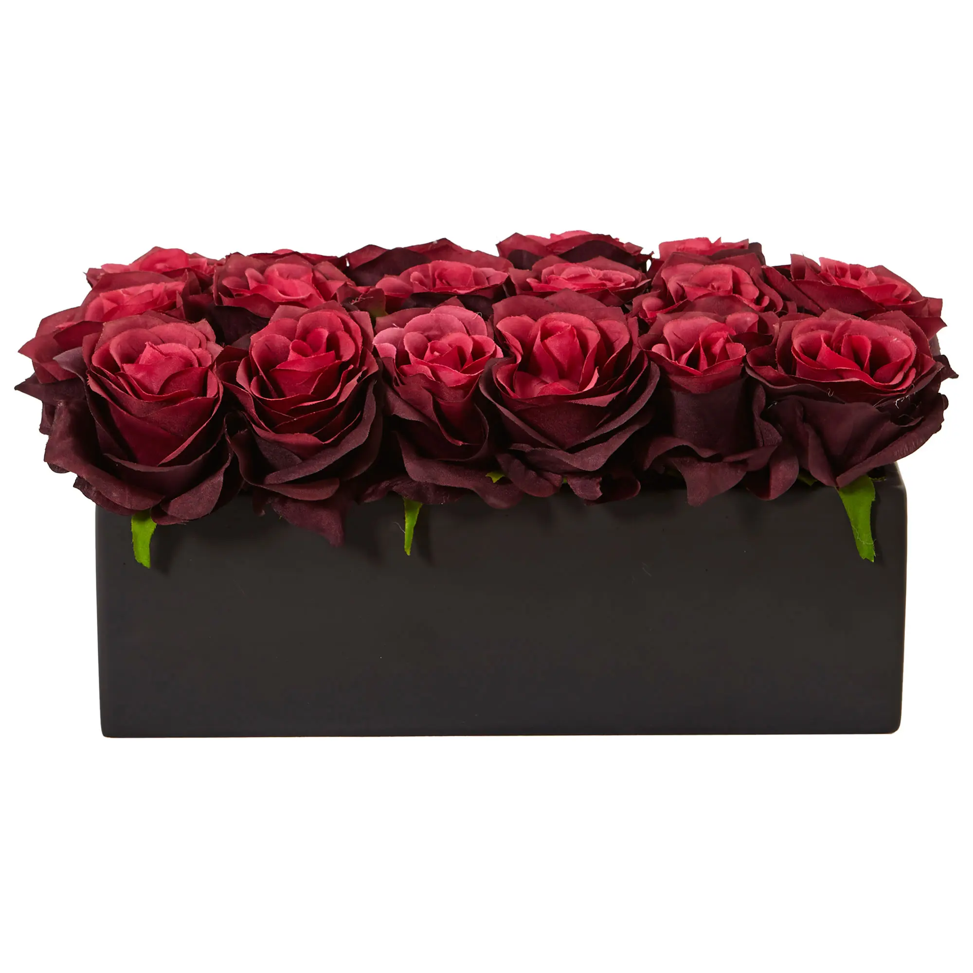 

Dozen Silk Roses in Rectangular Planter