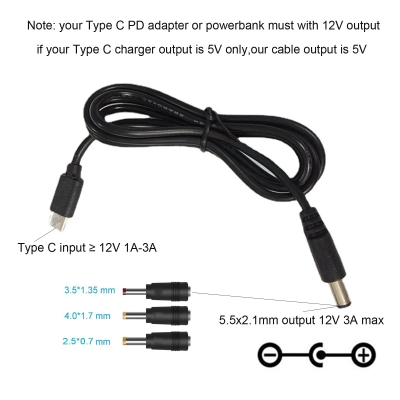Кабель питания USB C Type PD на 12 В 2 5/3 5/4 0 x мм для беспроводного маршрутизатора