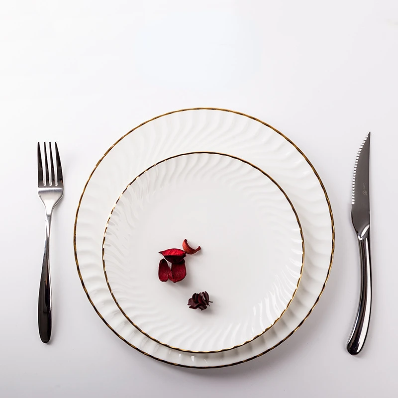 

Beef steak dinner plate dishes and plates sets cutlery set dinner set plates and dishes dining table set Gold Inlay2022