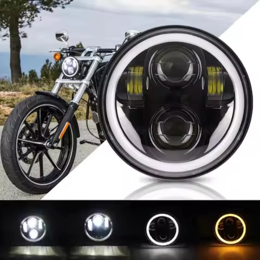 Фото Фара для мотоцикла 5,75 дюйма (5 3/4 дюйма) с ДХО для Harley Dyna Iron 883 Street Bob FXDB VRSVD VRSCDX XG, круглая мото-лампа №3