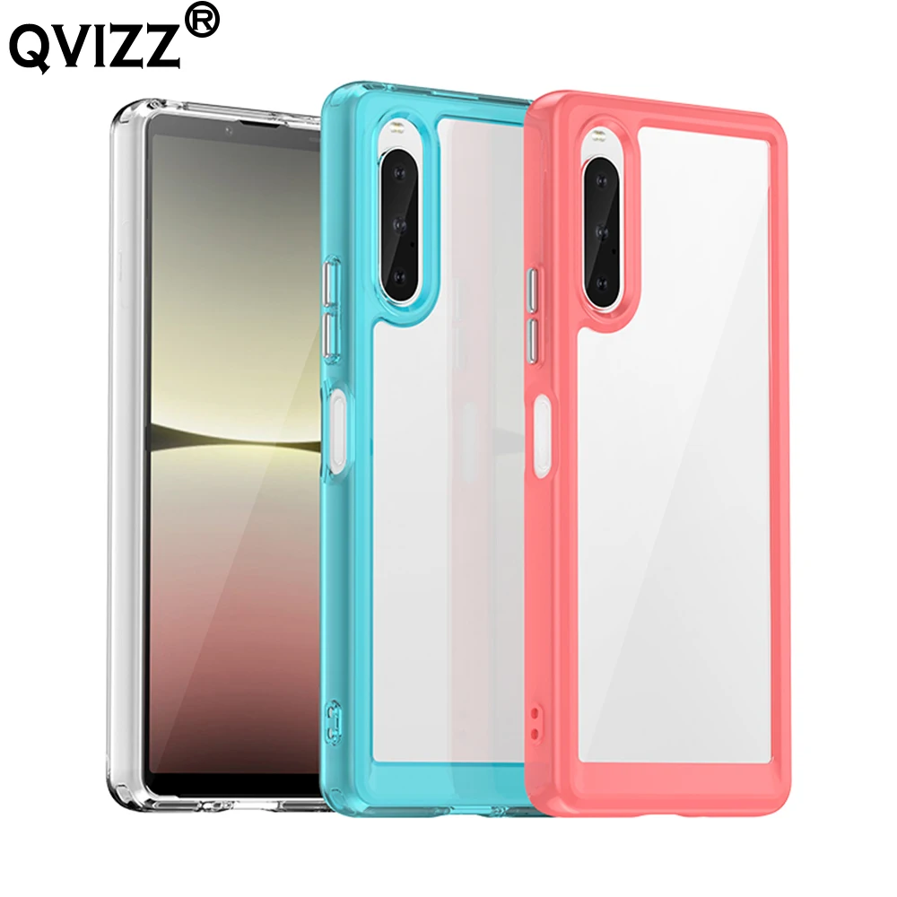 

Luxury Clear Case for Sony Xperia 10 V Ultra-thin Soft Silicone Edges Hard Back Armor Shockproof Phone Cover for SonyXperia10V