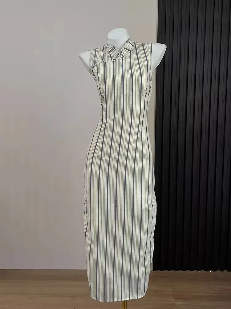 Новое китайское платье Мисс Китайской Республики в стиле ретро High Sense облегающее