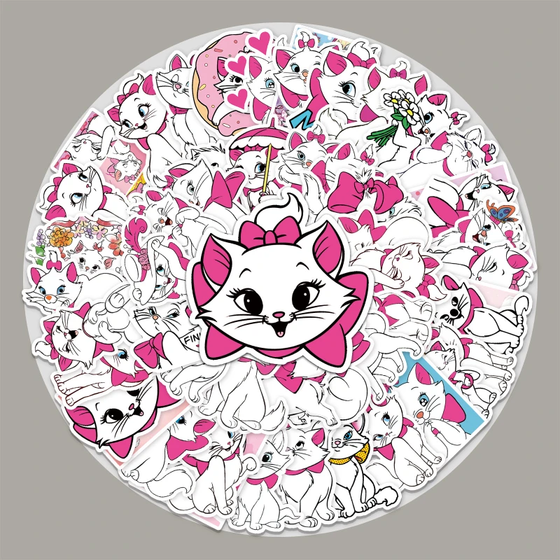 

50 листов мультяшных кошка Мэри аниме наклейки DIY игрушки Kawaii подарочные бирки декоративные Скрапбукинг водонепроницаемый пакет стикеров