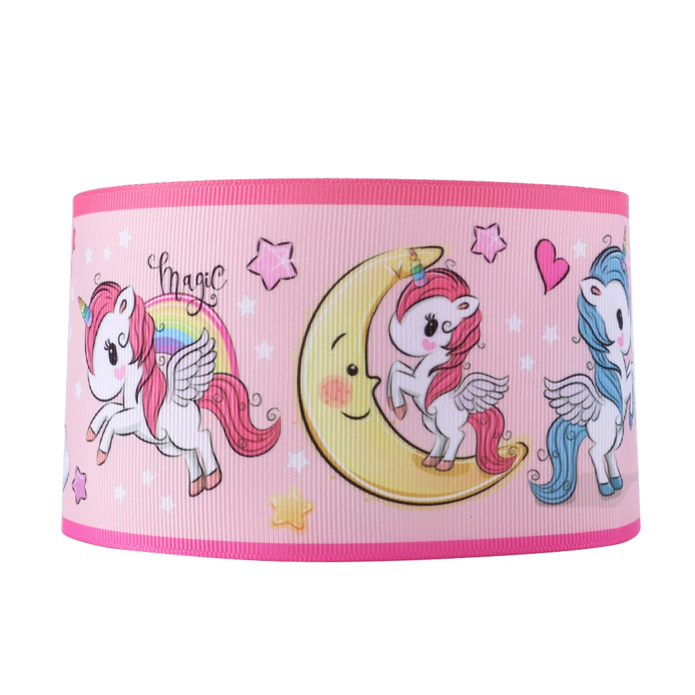 Лента Grosgrain 5 ярдов 3 дюйма с принтом единорога сделай сам бант для волос