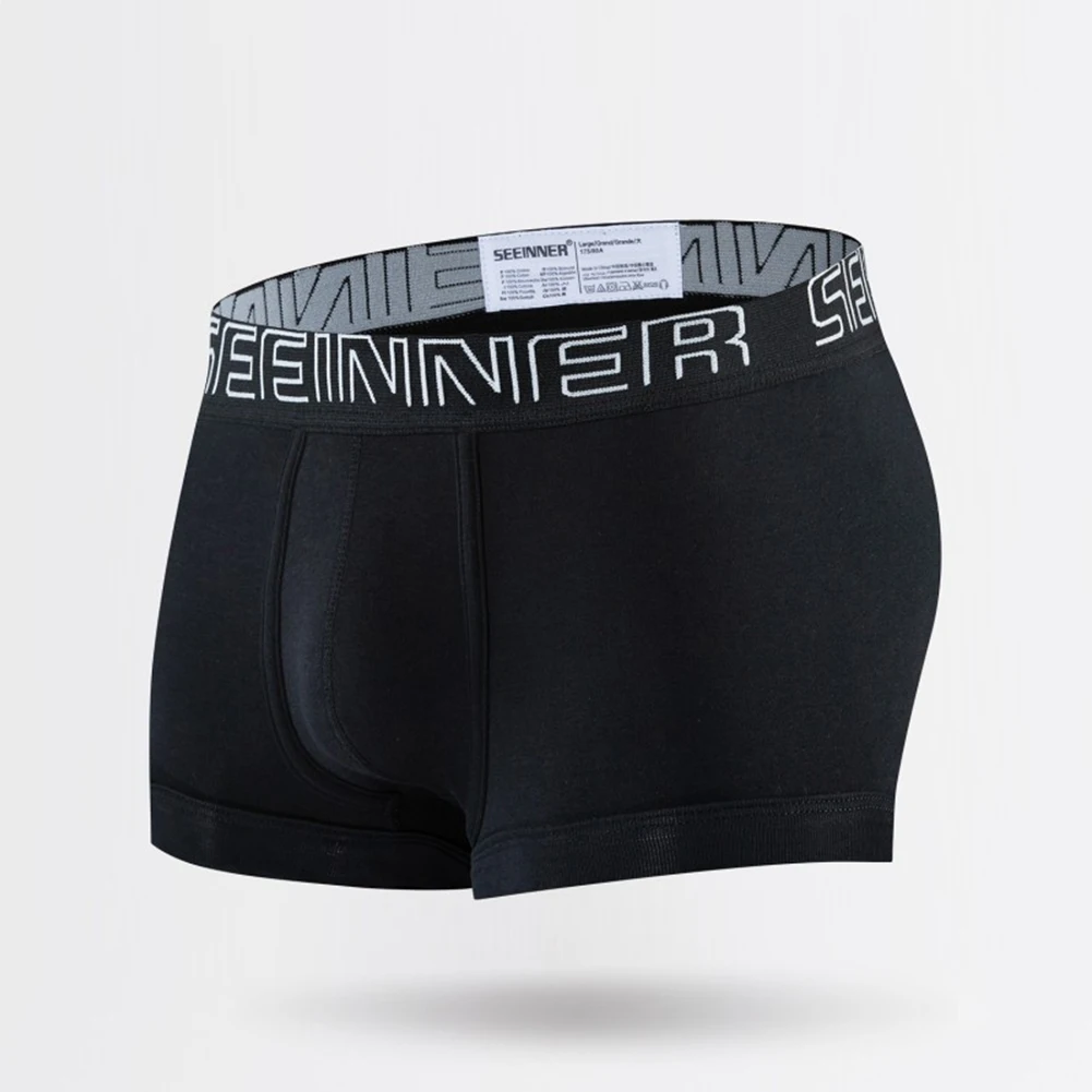 

Men Cotton Boxer Briefs Low Rise Underwear Wide Waistand Breathable Stretch Shorts Trunks Fashion Underpants Male Calzoncillos