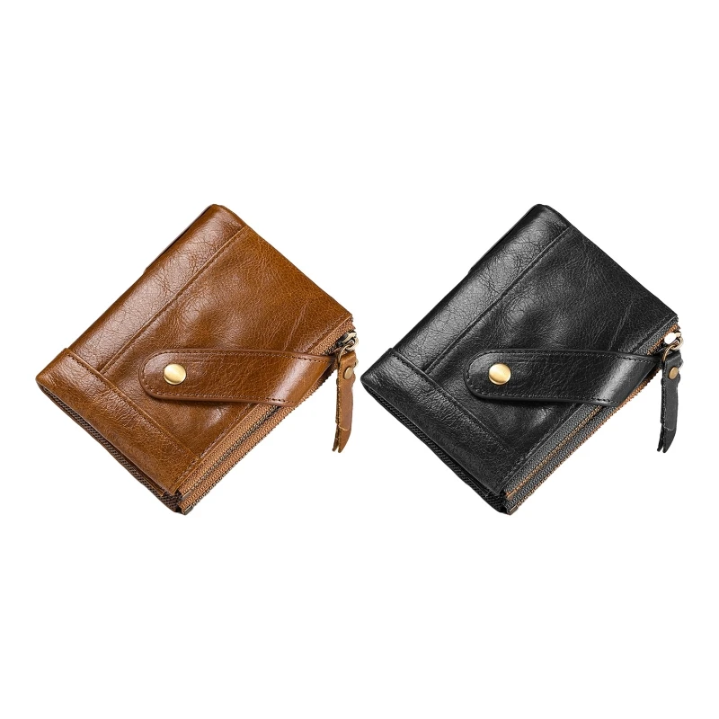 

Leather Credit Card Holder Wallet RFID Blocking Bifold Wallet Travel Accessory