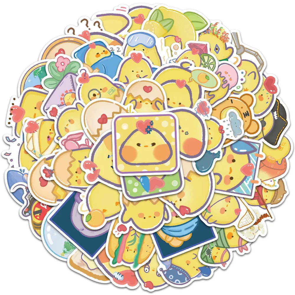 

100 шт./упак. милые маленькие желтые куриные декоративные наклейки s персонализированные Веселые бумажные самодельные наклейки «сделай сам» ...