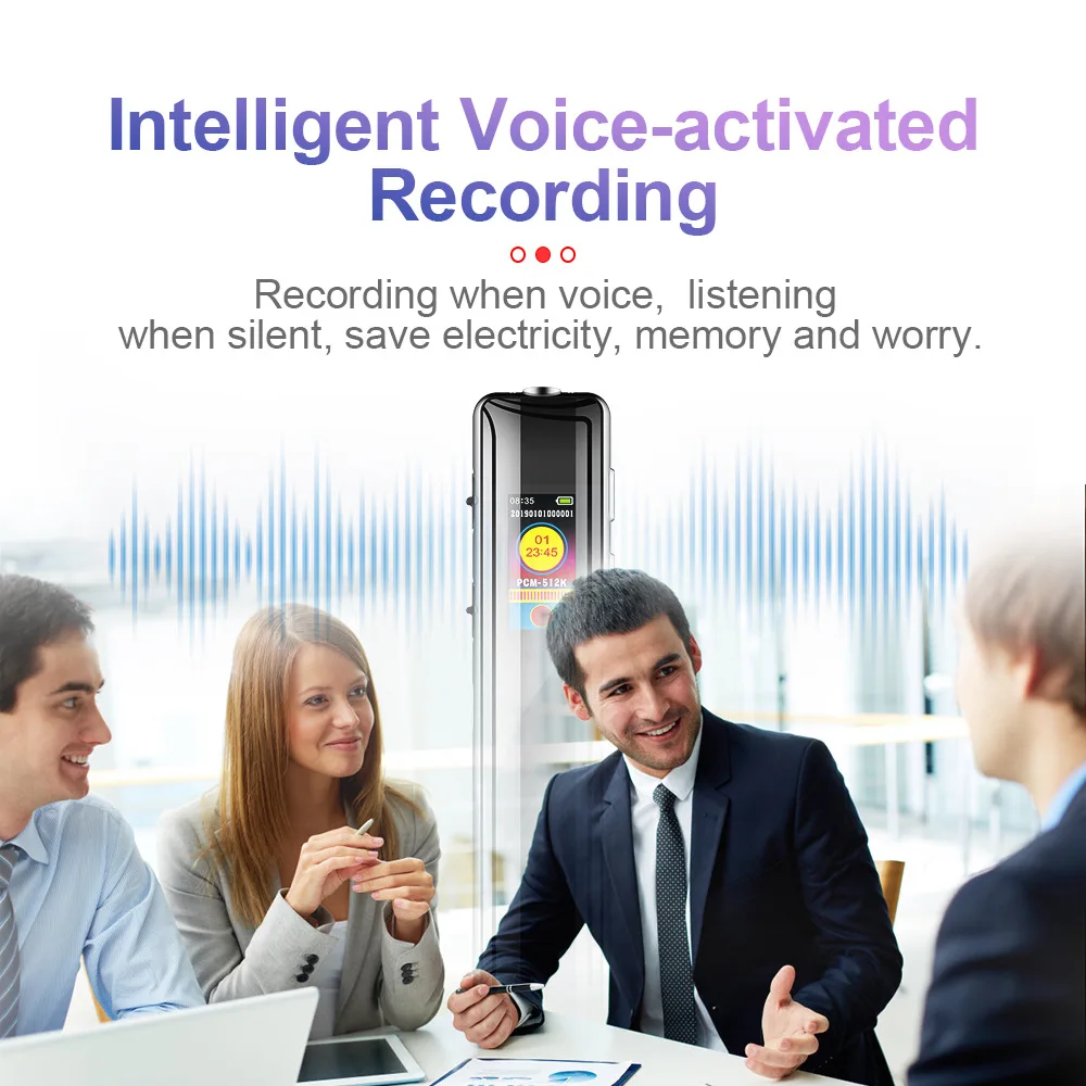 Mp3 Player Telephone Audio Recording Dual Arc Microphone Digital Voice Recorder Dictaphone
