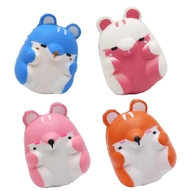 

Kawaii Smile Hamster Squishy Toys Slow Rising Squeeze Pu Material Children's Decompression Toys Cartoon Christmas Gifts ZG130