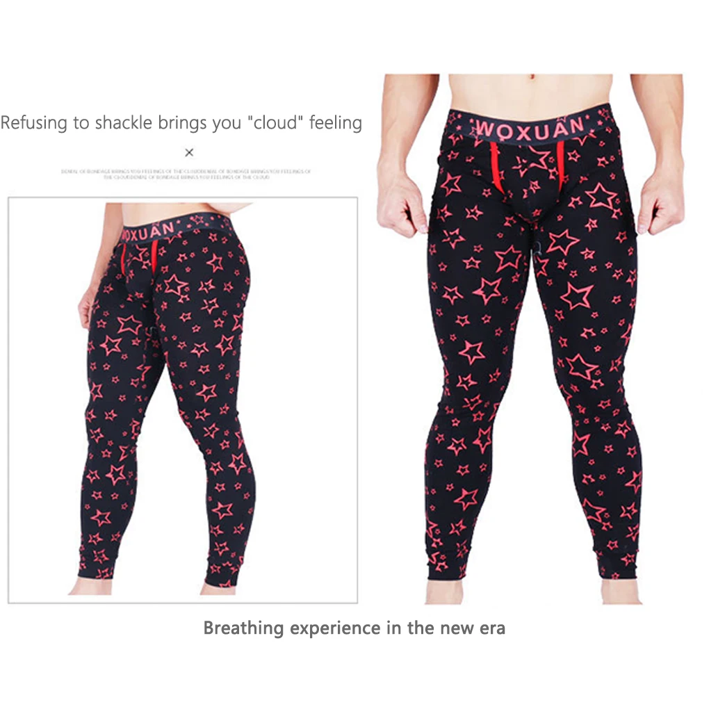 

Мужское нижнее белье, леггинсы, модные штаны с принтом, дышащие удобные брюки, поглощающие пот, белые осенние леггинсы со звездой M