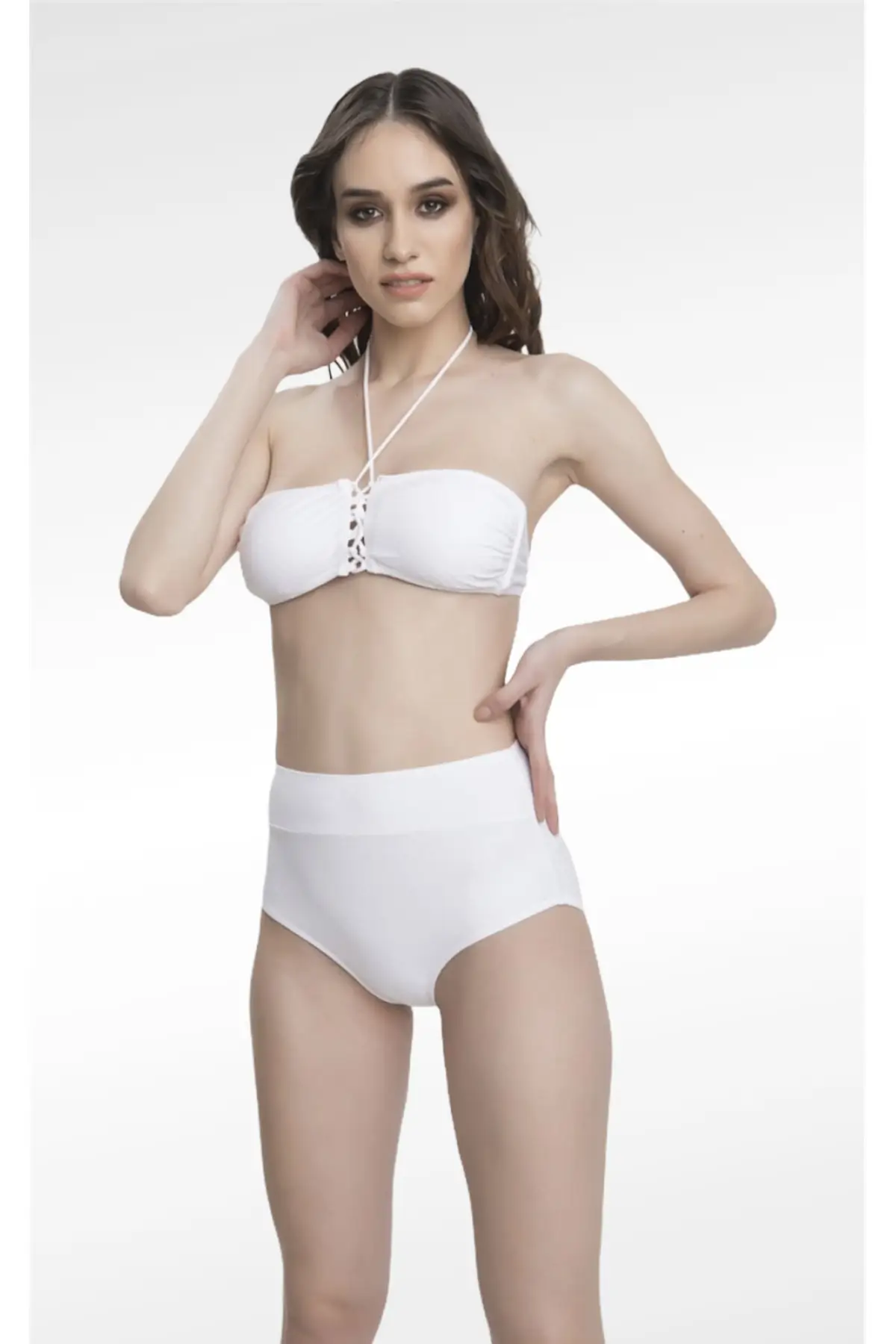 

Женское бикини без бретелек, комплект бикини с высокой талией и лямкой на шее, женский купальник, Новинка лета 2022, бикини с пуш-апом