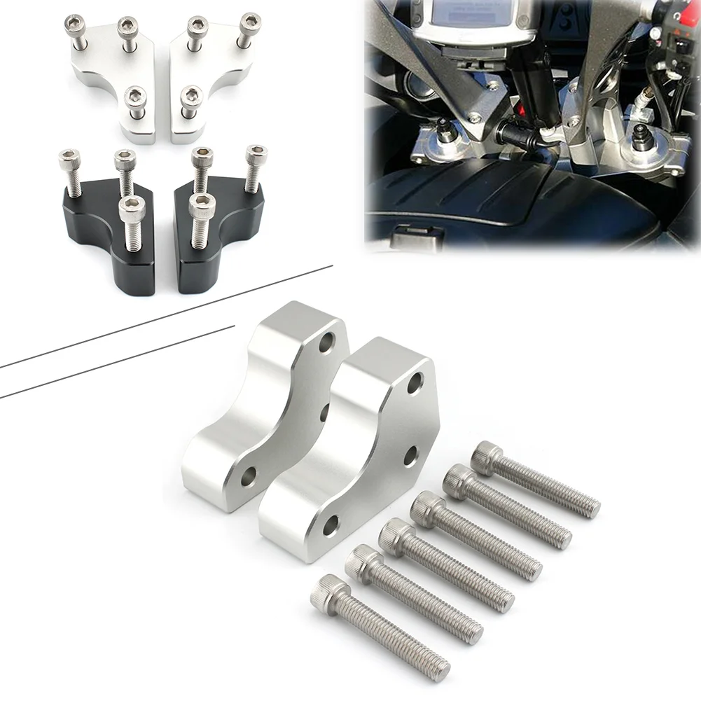 

Titanium/Silver Motorcycle CNC Handlebar Risers Height Up Adapters For Kawasaki GTR1400 Concours 1400 2008-2022