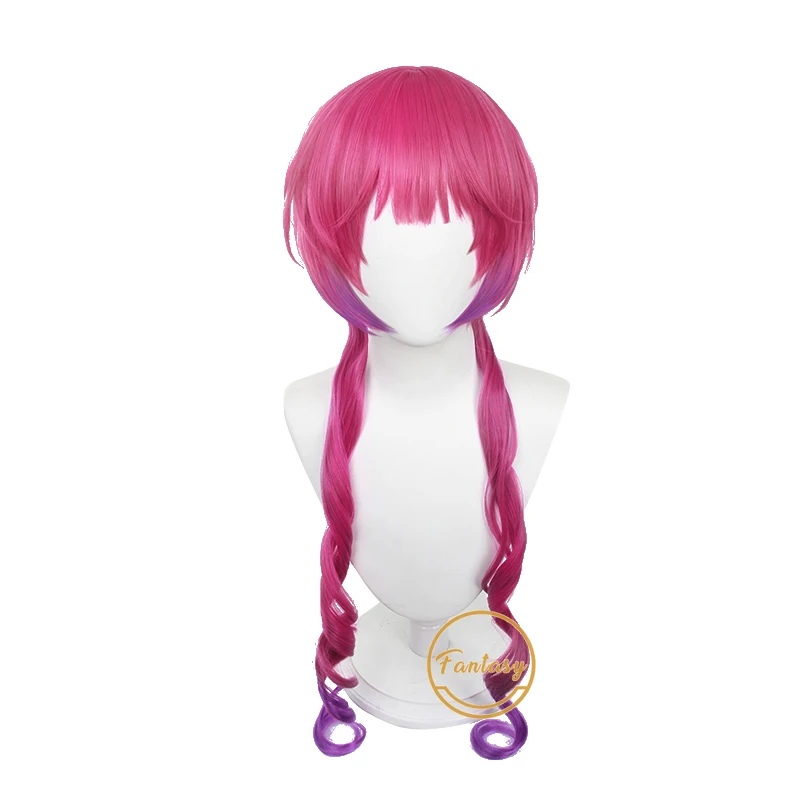 

Парик для косплея аниме Miss Kobayashi's Dragon Maid, розовый, фиолетовый, смешанные длинные прямые волосы, термостойкий синтетический парик + бесплатна...