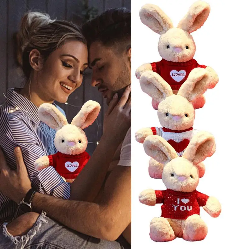 

Кролик на День святого Валентина, плюшевый милый кролик, мягкая кукла-животное, женский подарок на карнавал, свадьбу, годовщину, Пасху