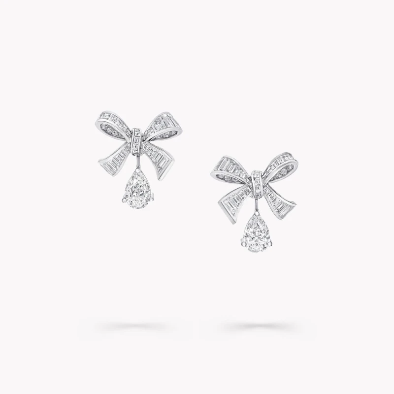

GRF High Quality 925 Sterling Silver Bow Drop Drill Earrings For Woman Luxury Brand Jewelry Holiday Gifts