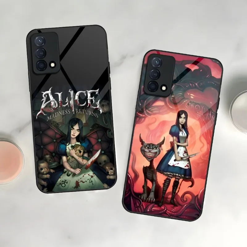 

Alice Madness Returns Phone Case For Oppo A54 A94 A92 A93 A55 A95 K9 K7 A15 Reno 5 7 6 4 Find X5 X3 X2 Toughened Glass