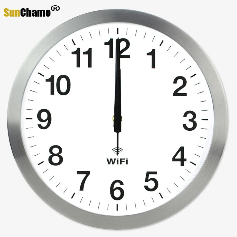 12 Inch Accuracy Smart WIFI  Automatic Time Synchronization Mute Wall Clocks Living Room Modern Home Decore Clock Watch Decor