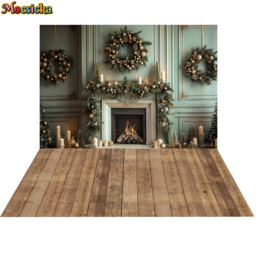 Фон для фотосъемки в стиле ретро с изображением рождественской елки