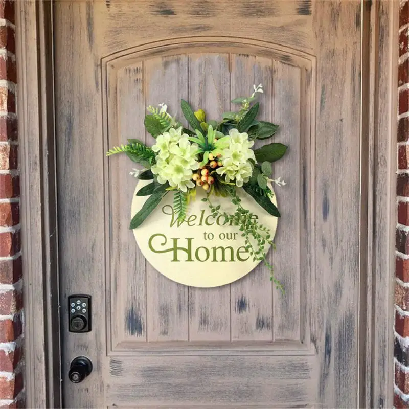 

Ins Wind Imitation Flower And Wood Door Hanging Festival Letters Home Decoration Wall Hanging Hanging Hanging Decoration
