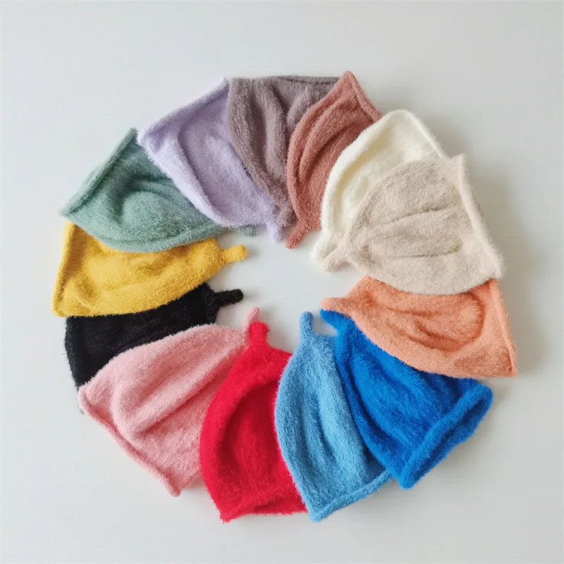 

0-2 Years Baby Knitted Hats Cute Candy Color Caps Infant Girls Boys Beanie Hats Newborn Photography Prop Accessories Headwear