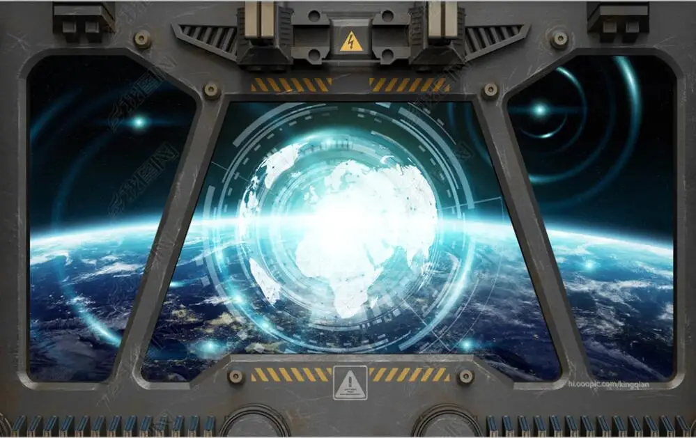 Фотообои на заказ настенные 3D-обои классный космический корабль дверь KTV картина