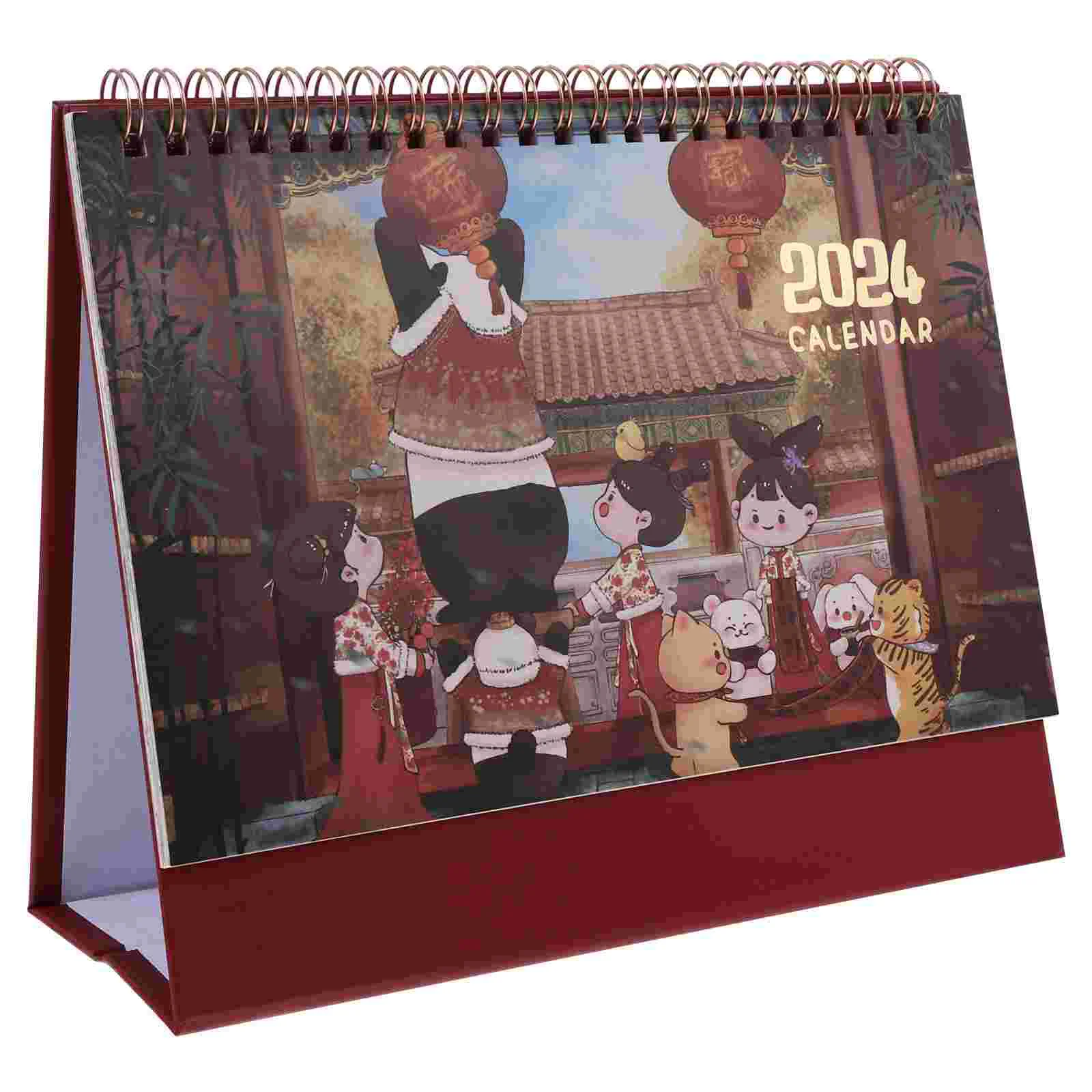 

Small Desk Calendar 2024 Folding Bottom Office Decore Time Schedule Paper Planning Planner Calendars