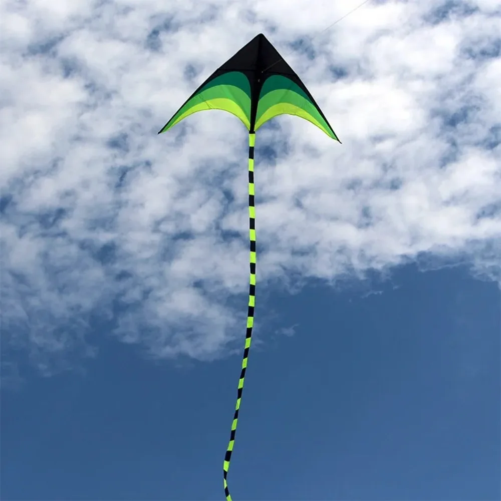 Фото Новый большой дельта-воздушный змей Easy Fly 1.6м с длинным хвостом, из рипстоп-ткани, радужный, с леской 100м, отлично летающий, для семейных прогулок №2