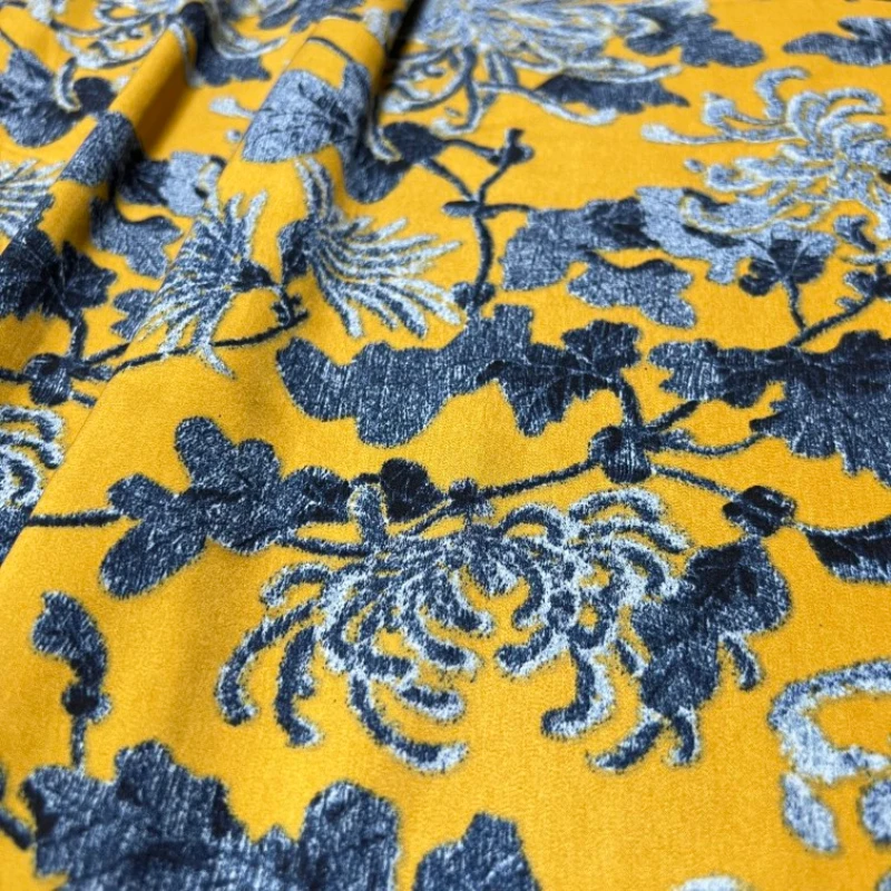 

Satin Printed Fabric Ink Painting Stretch Satin Autumn New Dress Cheongsam Cloth