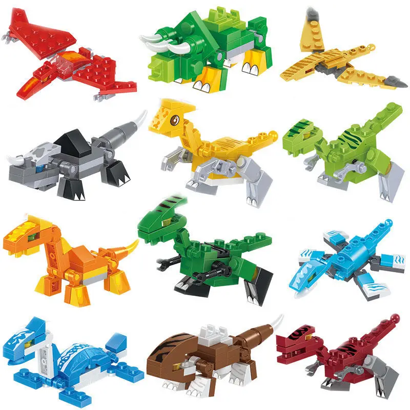 

Creative Dinosaur Mecha Deformation City Guard Robot Enlighten Block Set Kids Educational Building Toy New Creative