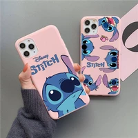 disney stitch the baby phone case for iphone 13 12 11 pro max mini xs 8 7 6 6s plus x se 2020 xr candy pink silicone cover