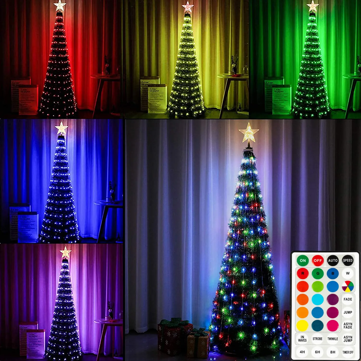 

RGB Christmas Tree Lights Waterproof LED String Light with Remote Control Garland for Room Navidad Indoor Outdoor Xmas Decoratio