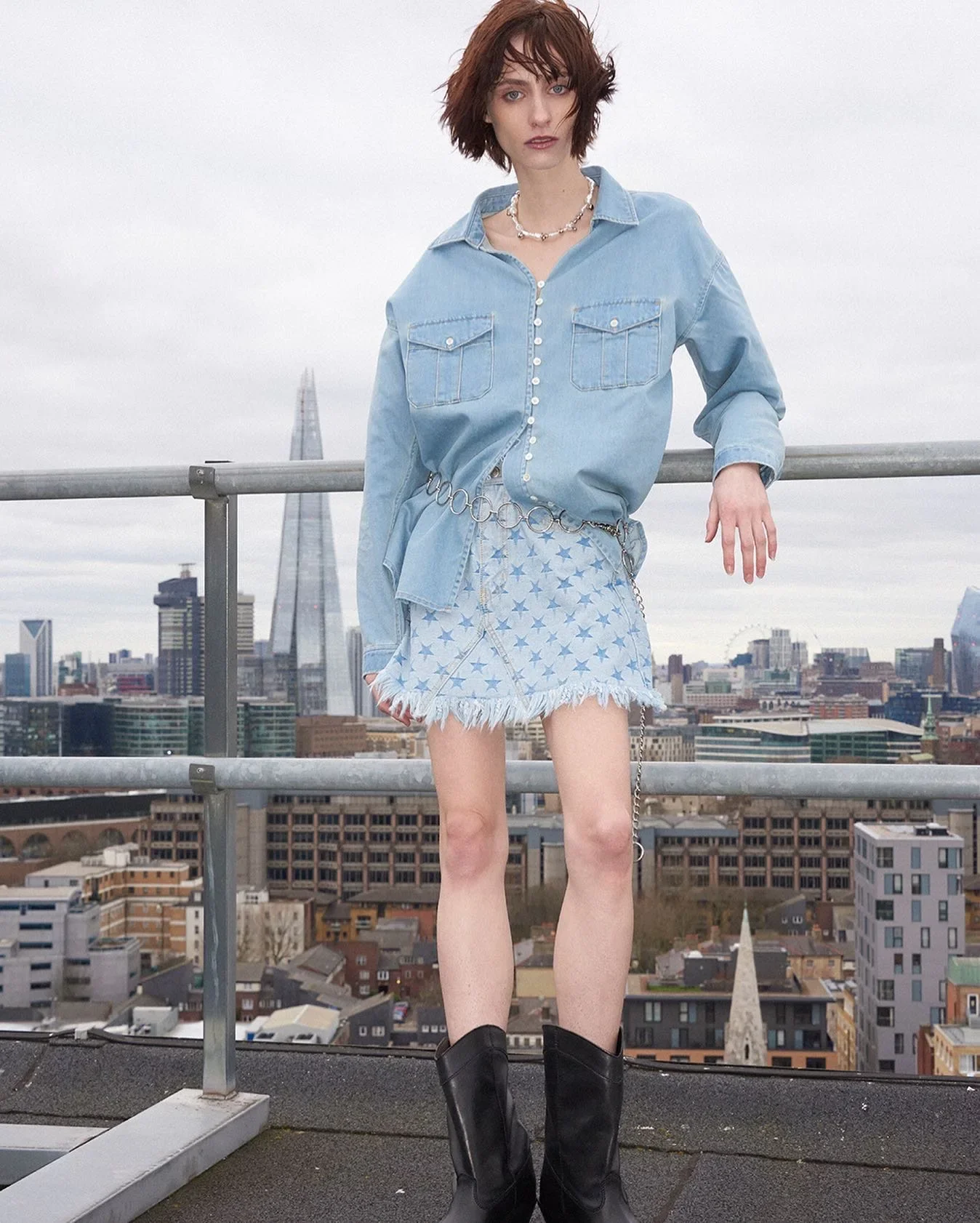 Летняя джинсовая юбка со звездами новая дизайнерская рваная мини-юбка А-силуэта