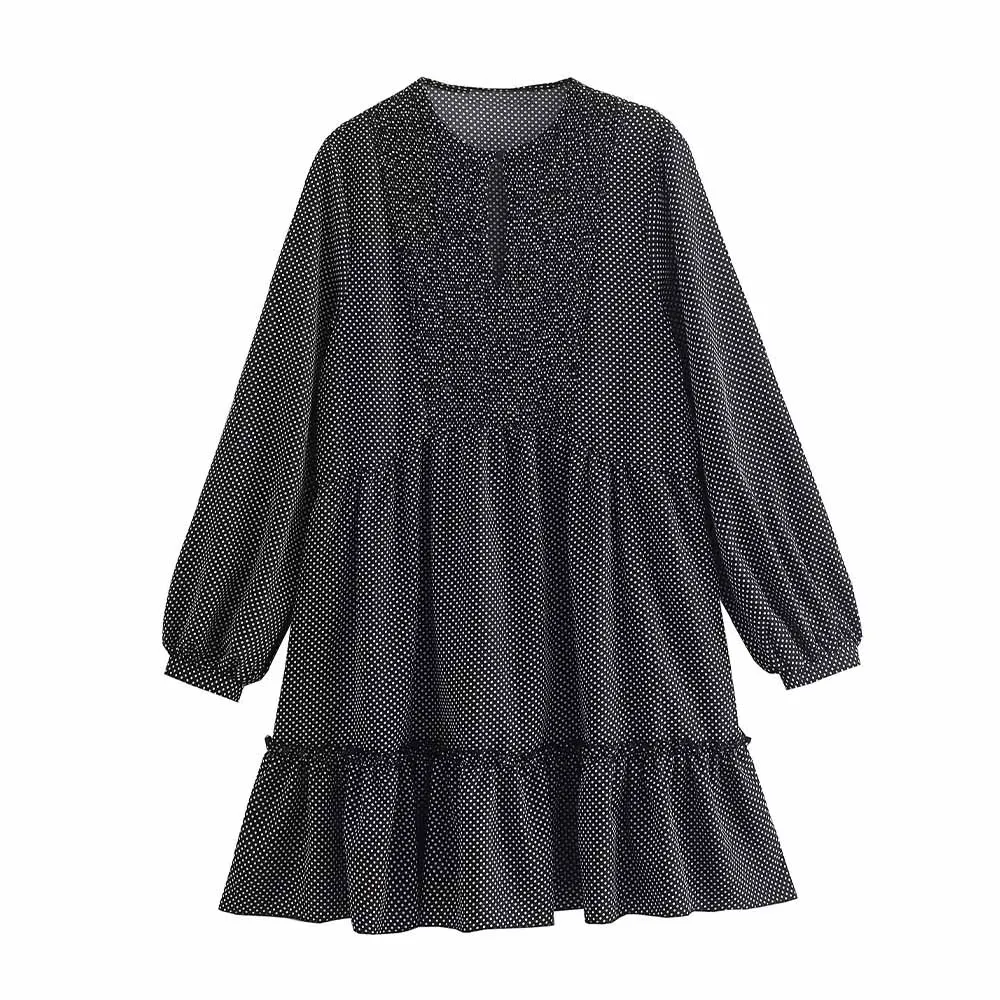 

Женское Короткое платье в горошек, в стиле ретро