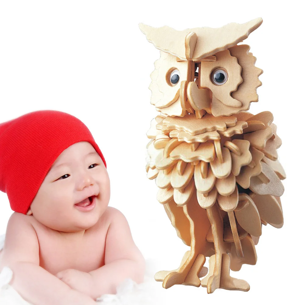 

3D Wooden Puzzles Animal Owl Educational Toy for Kids and Adults