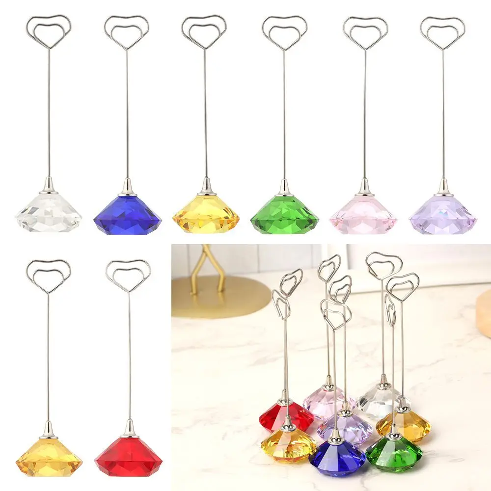 

Supplies Desktop Decoration Diamond Shape Table Numbers Holder Photos Folder Clamps Stand Card Holder Postcard Clip