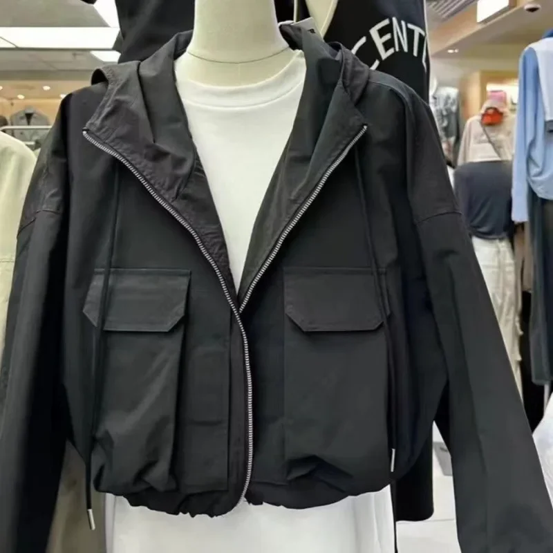 AutumnNiche Свободный крой Harajuku BF Куртка Топ с капюшоном и карманами Спецодежда