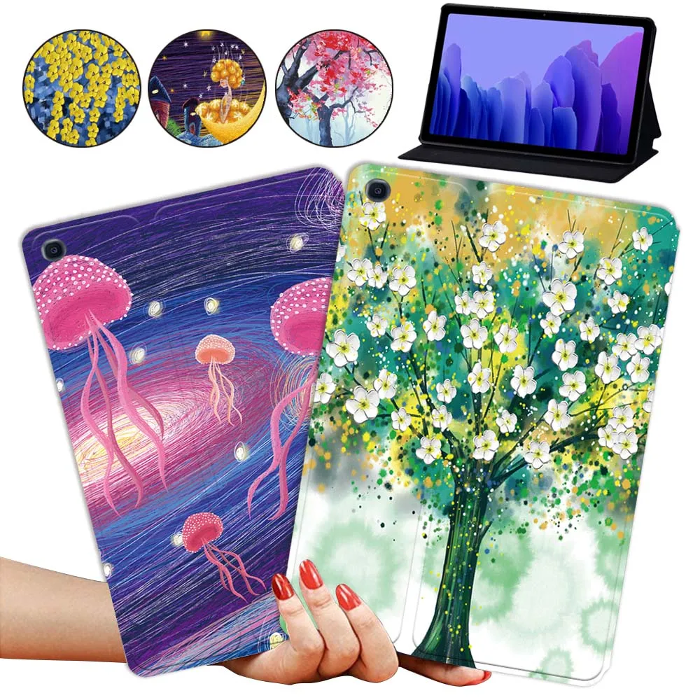 

For Samsung Galaxy TAB A8 10.5/A7 10.4 2020 T500/A 10.1 2019 T510 Tablet Case Anti -cratch Leather Stand Tablet Cover Case