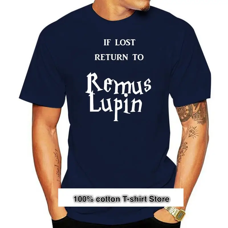 

Camiseta de Moony Music para hombre, camisa básica de manga corta con estampado de letras If Lost Remus Lupin, de talla grande